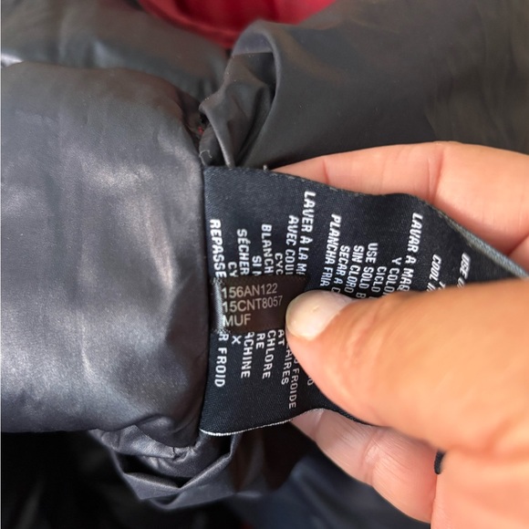 TOMMY HILFIGER Puffer Winter Jacket Red White Navy Color Block Retro Y2K Mens XL - Picture 12 of 12